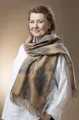 Omslagsbild för Elegant vändbar sjal med mönster av fjädrar 0