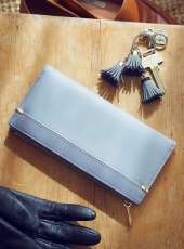 Plånbok med plats för mobil, grå PU